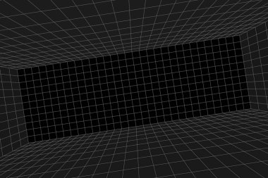 Izgara perspektifi siyah oda.