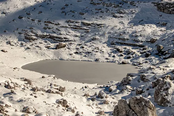 Lago Geleiras Congeladas Altas Montanhas Julian Alps — Fotografia de Stock