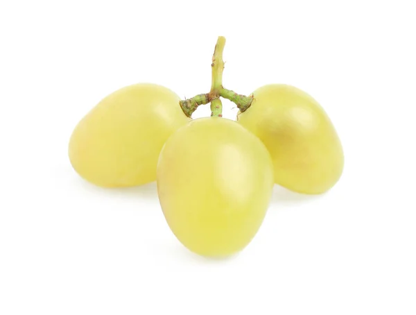 Deliciosas Uvas Verdes Maduras Aisladas Blanco — Foto de Stock