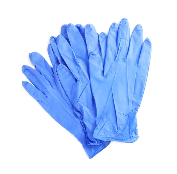 Protective Gloves Isolated White Top View Medical Item — Stock Photo, Image