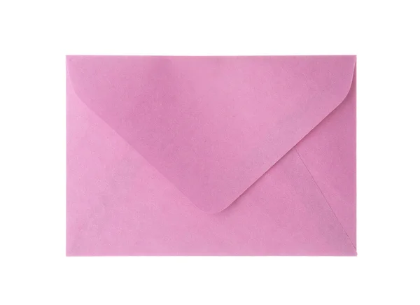Pink Paper Envelope Isolated White Mail Service — Stock Photo, Image
