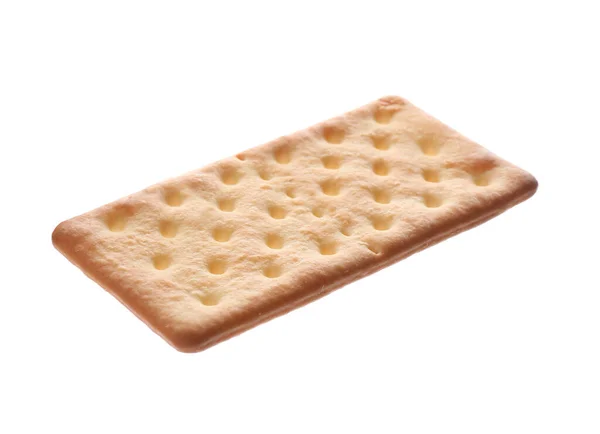 Knuspriger Cracker Isoliert Auf Weiß Leckerer Imbiss — Stockfoto