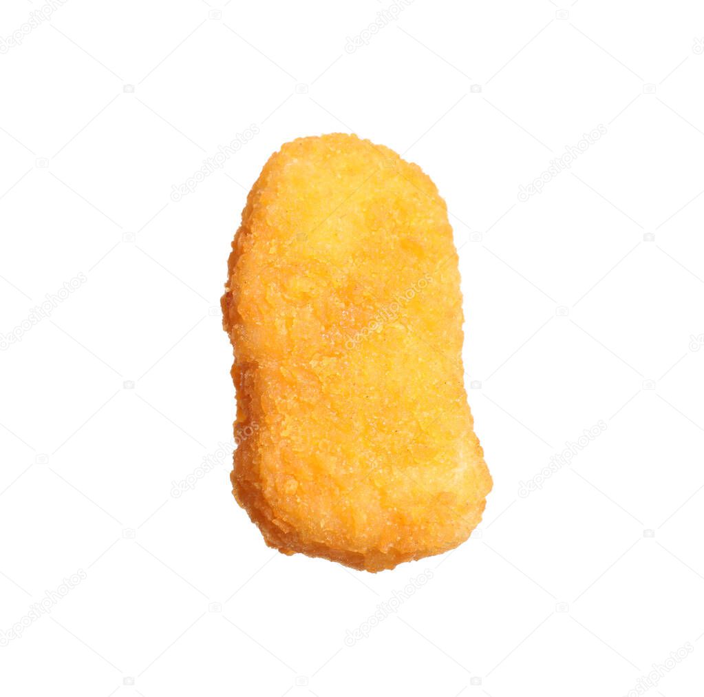 Delicious fried chicken nugget isolated on white