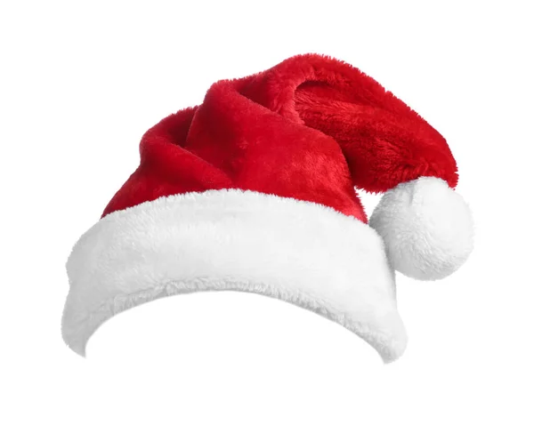 Sombrero Santa Claus Rojo Aislado Blanco —  Fotos de Stock