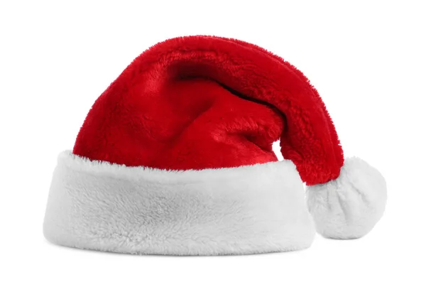 Kırmızı Noel Baba Şapkası Beyazda Izole Edilmiş — Stok fotoğraf