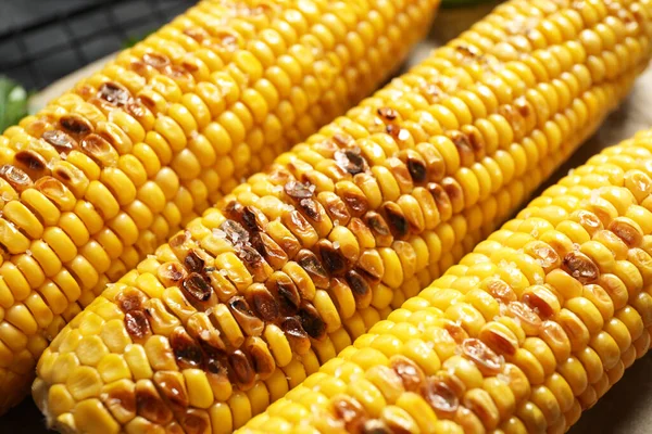Tasty Grilled Corn Salt Closeup View — Stock Photo, Image
