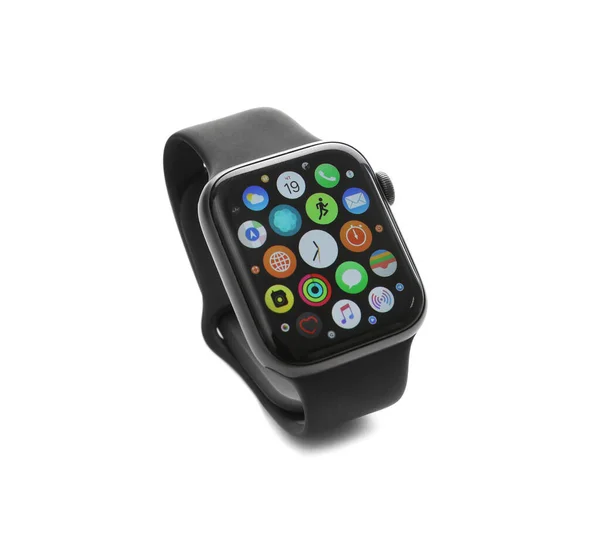 Mykolaiv Ukraine นยายน 2019 Apple Watch อมหน าจอหล กแยกจากส ขาว — ภาพถ่ายสต็อก