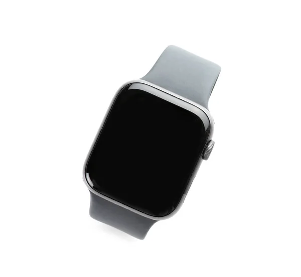 Moderne Stylische Smartwatch Isoliert Auf Weiß Ansicht Von Oben — Stockfoto