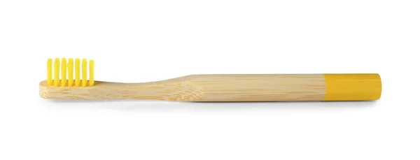 Бамбукова Зубна Щітка Дітей Ізольована Білому Стоматологічна Допомога — стокове фото