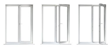Beyaz arkaplanda modern pencereler kümesi