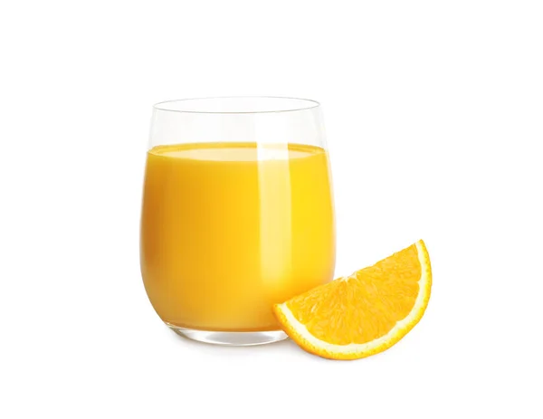 Freshly Made Orange Juice Isolated White — Stock Photo, Image