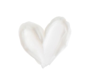 Beyaz arka planda krema örneği, üst manzara. Kozmetik ürünü