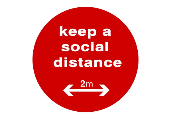 Keep Social Distance Red Sign Illustration Protection Measure Coronavirus Pandemic — Stock Photo, Image