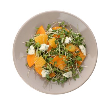 Mavi peynirli ve portakallı nefis hurma salatası.