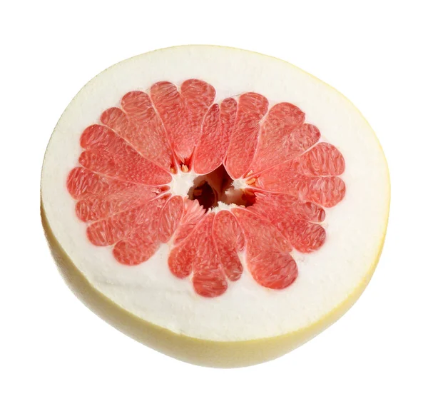 Moitié Pomelo Rouge Isolé Sur Blanc — Photo