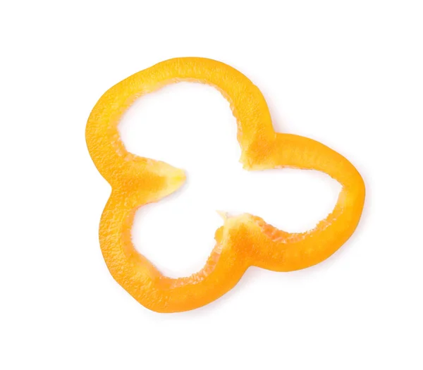 Portakallı Dolma Biber Dilimi Beyaza Izole Edilmiş Üst Manzara — Stok fotoğraf