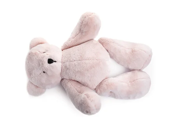 Boneka Beruang Manis Diisolasi Dengan Warna Putih Mainan Anak — Stok Foto
