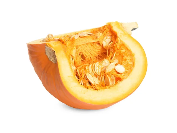 Шматок Стиглого Апельсинового Гарбуза Ізольовано Білому — стокове фото