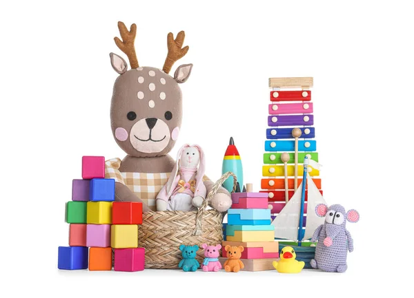 Set Different Toys White Background — Stock Photo, Image