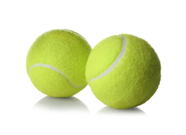 Bolas Tênis Isoladas Branco Equipamento Desportivo — Fotografia de Stock
