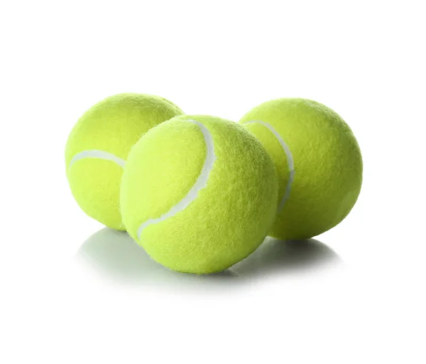 Tennisballen Geïsoleerd Wit Sportuitrusting — Stockfoto
