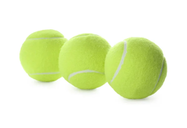 Tenisové Míčky Izolované Bílém Sportovní Vybavení — Stock fotografie