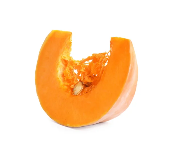 Шматок Стиглого Апельсинового Гарбуза Ізольовано Білому — стокове фото