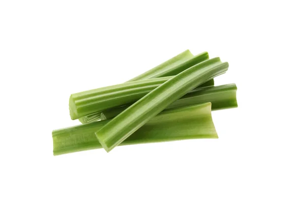Čerstvě Zelené Celerové Tyčinky Izolované Bílém — Stock fotografie