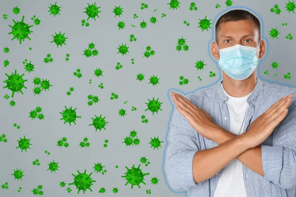 Immunità Più Forte Migliore Resistenza Alle Malattie Uomo Maschera Protettiva — Foto Stock