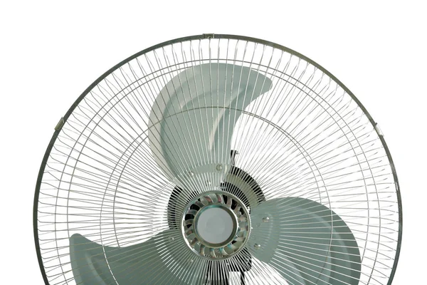 Ventilador Eléctrico Sobre Fondo Blanco Primer Plano Calor Verano —  Fotos de Stock