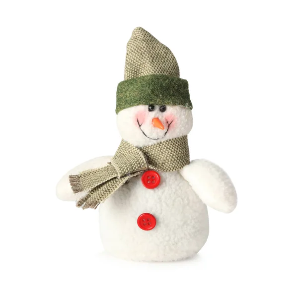 Cute Decorative Handmade Snowman Isolated White Stock Image