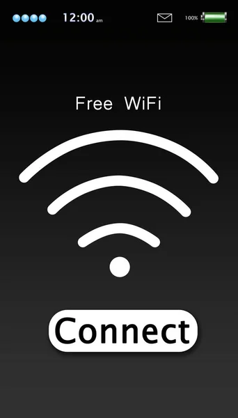 Wifi Gratuit Affichage Gadget Avec Texte Symbole Illustration — Photo