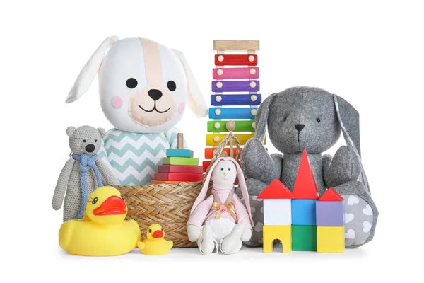 Set Different Toys White Background — Stock Photo, Image