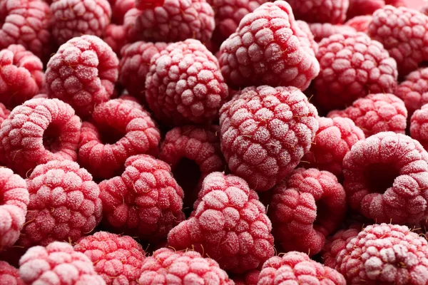 Frambuesas Congeladas Sabrosas Como Fondo Vista Cerca — Foto de Stock