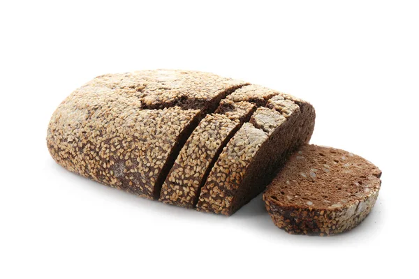 Świeżo Upieczony Chleb Pokrojony Biało — Zdjęcie stockowe