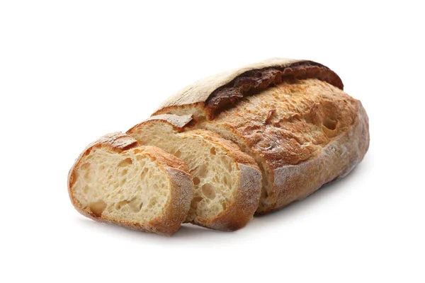 Świeżo Upieczony Chleb Pokrojony Biało — Zdjęcie stockowe