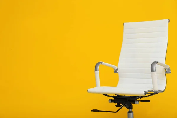 Modern Office Chair Yellow Background Space Text — Stock Photo, Image