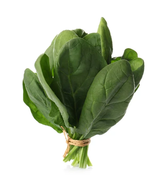 Bunch Fresh Spinach Isolated White — Stock Photo, Image