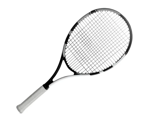 Tennisracket Geïsoleerd Wit Sportuitrusting — Stockfoto