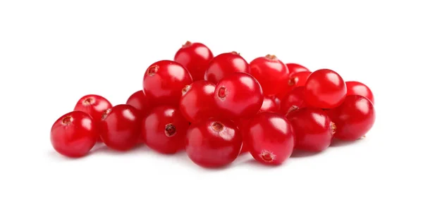 Tumpukan Cranberry Segar Pada Latar Belakang Putih — Stok Foto