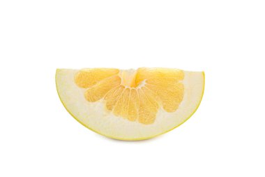 Beyaz renkte izole edilmiş sarı bir çiçek dilimi.