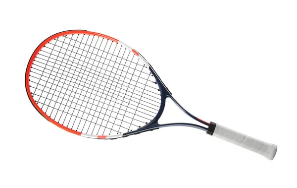 Raqueta Tenis Aislada Blanco Equipamiento Deportivo —  Fotos de Stock