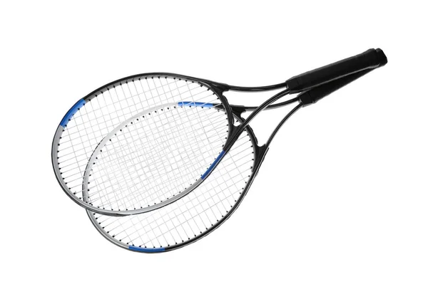 白い背景にテニスラケット スポーツ用具 — ストック写真