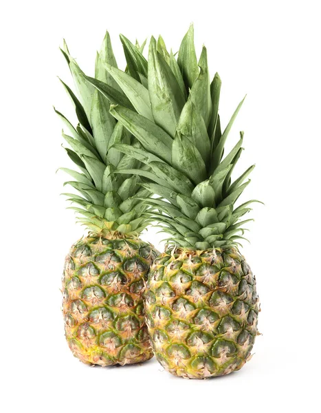 Ananas Frais Juteux Mûrs Isolés Sur Blanc — Photo