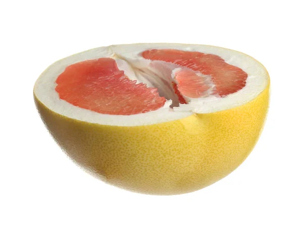 Mitad Pomelo Rojo Aislado Blanco — Foto de Stock