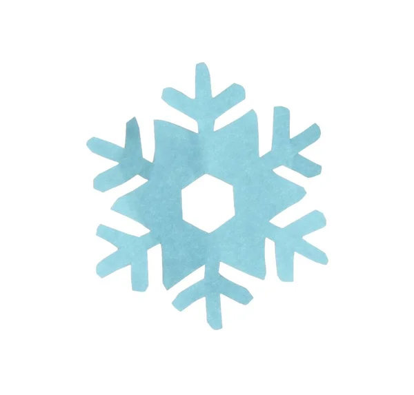 Beautiful Light Blue Paper Snowflake Isolated White — Stock Photo, Image