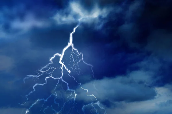 Lightning Dark Cloudy Sky Thunderstorm — Stock Photo, Image