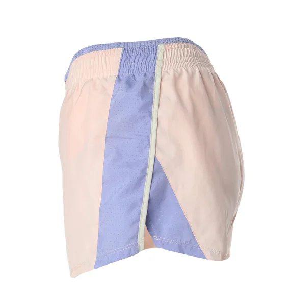 Pantalones Cortos Femeninos Color Aislados Blanco Ropa Deportiva — Foto de Stock