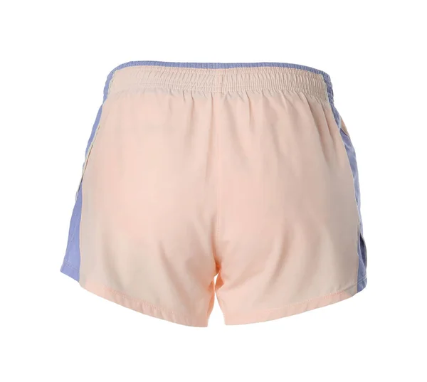 Pinkfarbene Frauen Shorts Vereinzelt Auf Weiß Sportbekleidung — Stockfoto