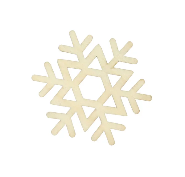 Όμορφη Νιφάδα Χιονιού Απομονωμένη Στο Λευκό Χριστουγεννιάτικη Διακόσμηση — Φωτογραφία Αρχείου
